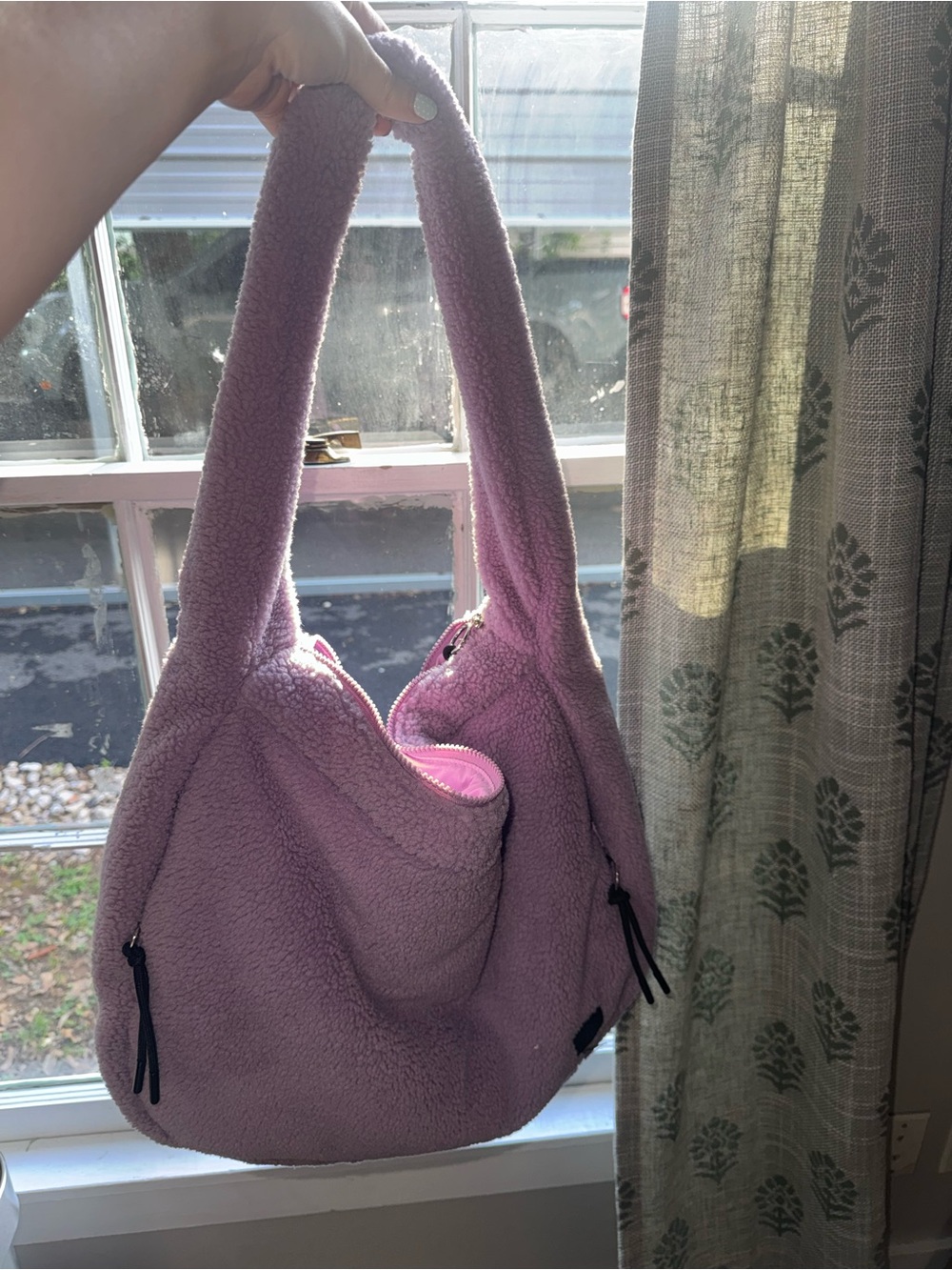 Free People Lavender Sherpa carry all Bag